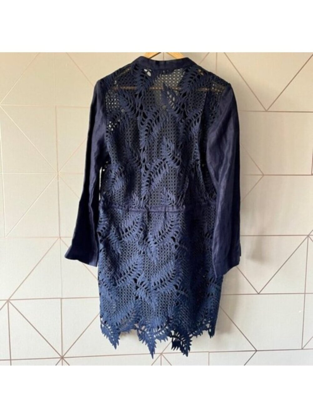 Zara Linen Eyelet Lace Tunic Dress - Picture 3 of 10